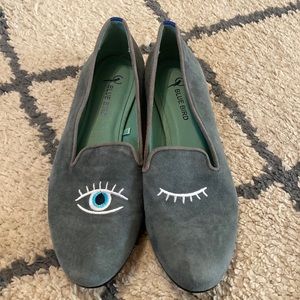 Blue Bird suede flats